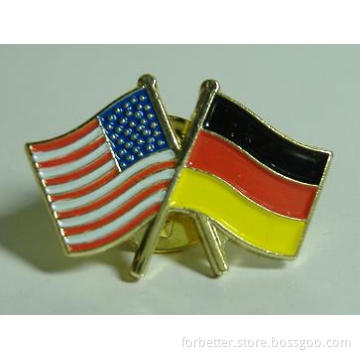 Flag Lapel Pin/Cheap Design Wholesale Metal Souvenir Enamel Cross Flag Badge